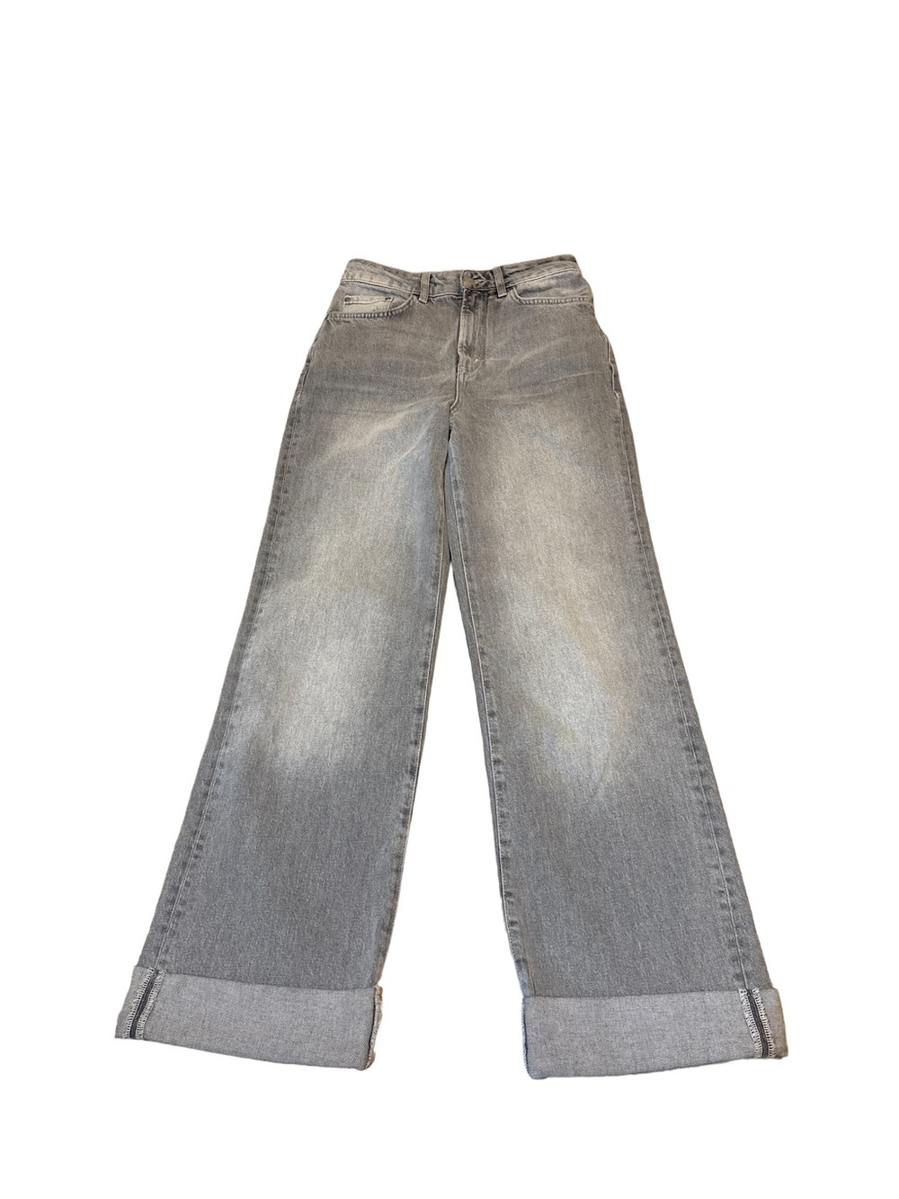 Pilcro Anthropologie Light Gray Cuffed Jeans. Size 26 - Picture 4 of 10